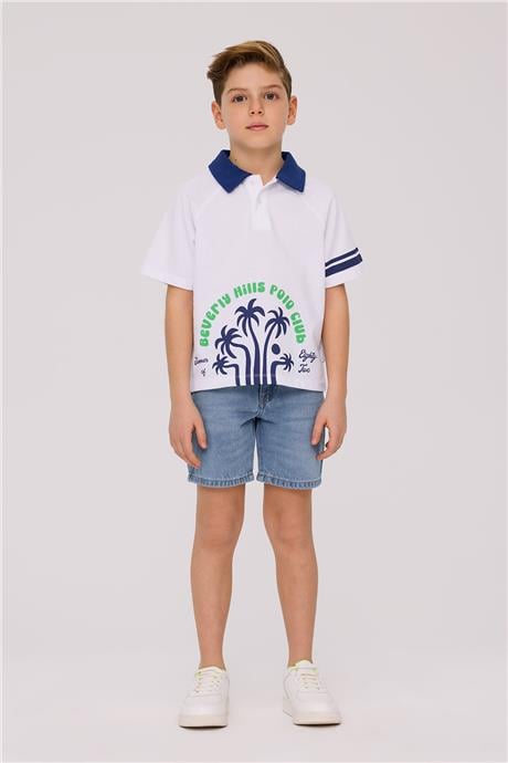 Beverly Hills Polo Club Erkek Çocuk Beyaz TshirtBeverly Hills Polo Club Erkek Çocuk Beyaz Tshirt