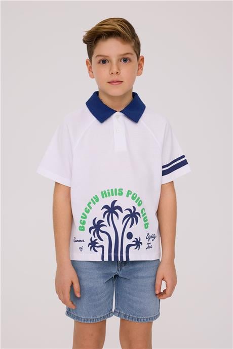 Beverly Hills Polo Club Erkek Çocuk Beyaz TshirtBeverly Hills Polo Club Erkek Çocuk Beyaz Tshirt