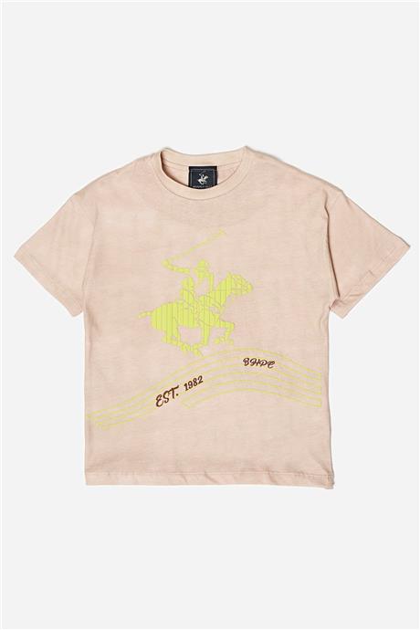 Beverly Hills Polo Club Erkek Çocuk Bej T-Shirt