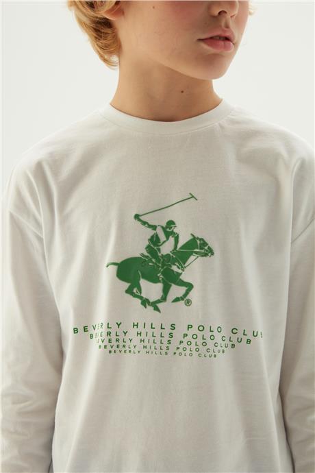 Beverly Hills Polo Club Erkek Çocuk Beyaz T-Shirt