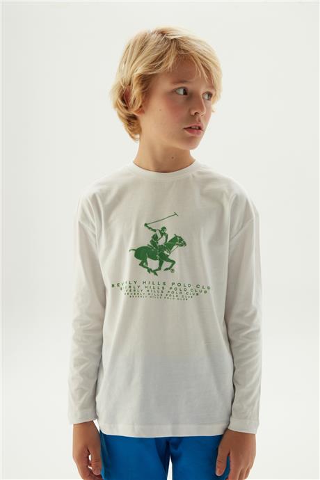 Beverly Hills Polo Club Erkek Çocuk Beyaz T-Shirt