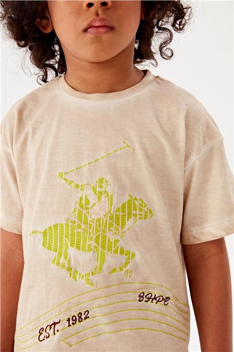 Beverly Hills Polo Club Erkek Çocuk Bej T-Shirt
