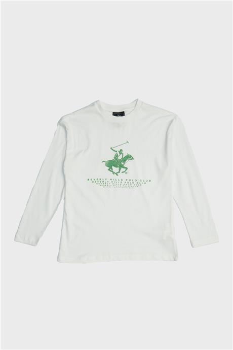 Beverly Hills Polo Club Erkek Çocuk Beyaz T-Shirt