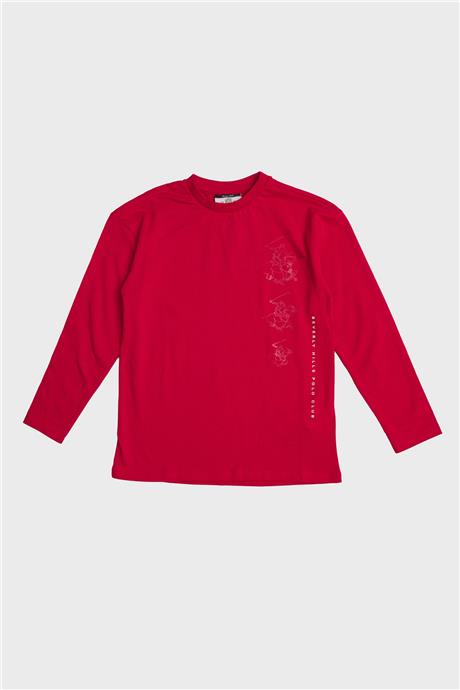 Beverly Hills Polo Club Erkek Çocuk Bordo T-Shirt