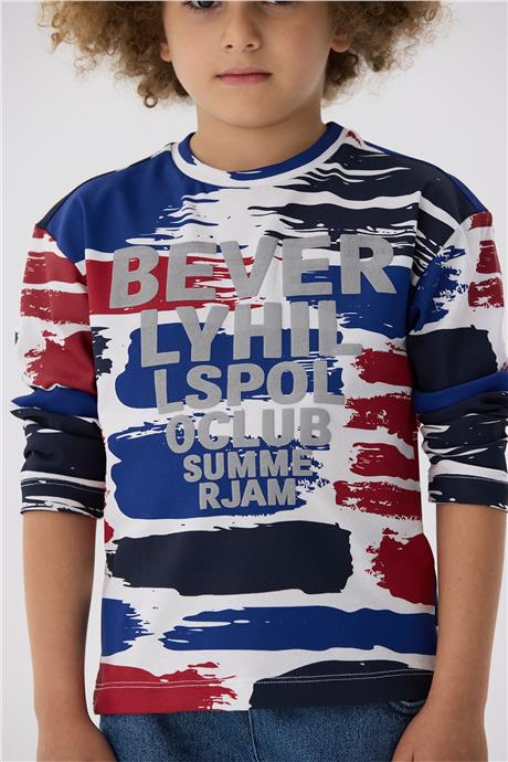Beverly Hills Polo Club Erkek Çocuk Desenli T-Shirt