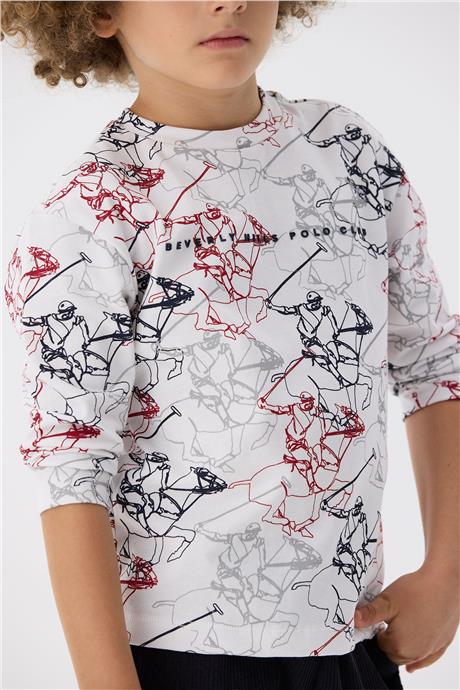 Beverly Hills Polo Club Erkek Çocuk Desenli T-Shirt