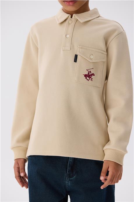 Beverly Hills Polo Club Erkek Çocuk Ekru T-Shirt