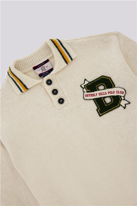 Beverly Hills Polo Club Boy Ecru SweaterBeverly Hills Polo Club Boy Ecru Sweater