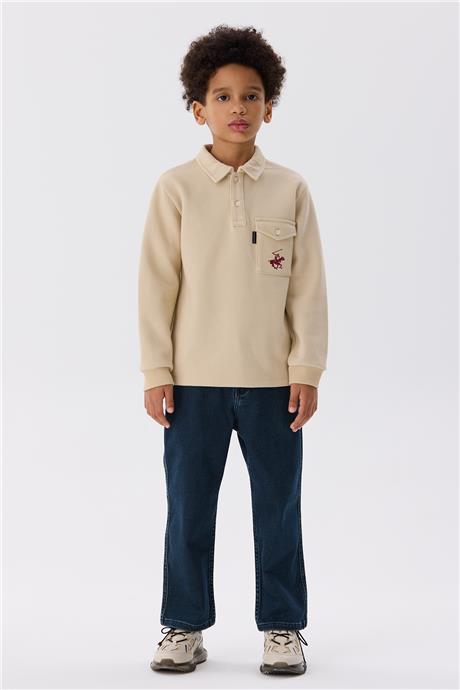 Beverly Hills Polo Club Erkek Çocuk Ekru T-Shirt