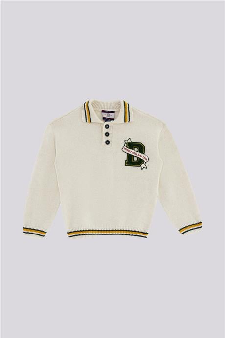 Beverly Hills Polo Club Boy Ecru SweaterBeverly Hills Polo Club Boy Ecru Sweater