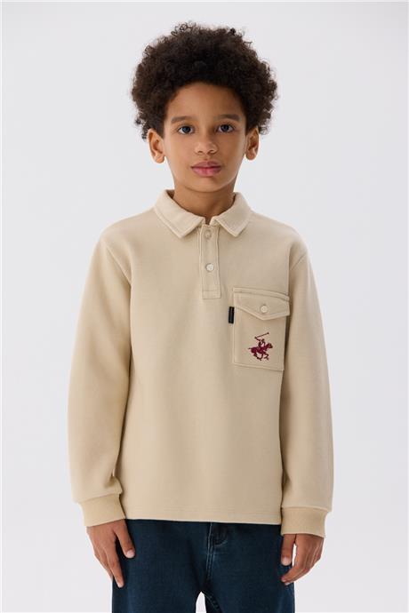 Beverly Hills Polo Club Erkek Çocuk Ekru T-Shirt