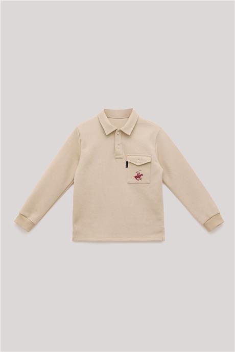 Beverly Hills Polo Club Erkek Çocuk Ekru T-Shirt