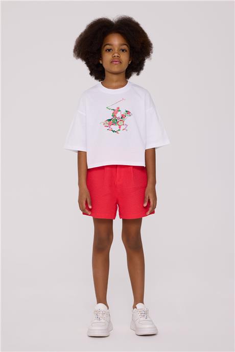 Beverly Hills Polo Club Kız Çocuk Beyaz TshirtBeverly Hills Polo Club Kız Çocuk Beyaz Tshirt