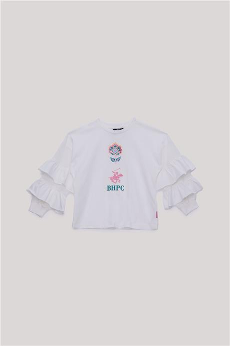 Beverly Hills Polo Club Kız Çocuk Beyaz T-Shirt