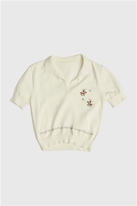 Beverly Hills Polo Club Kız Çocuk Beyaz T-Shirt