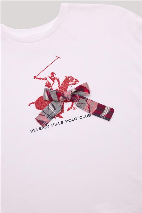 Beverly Hills Polo Club Kız Çocuk Beyaz T-Shirt