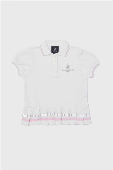 Beverly Hills Polo Club Kız Çocuk Beyaz T-Shirt