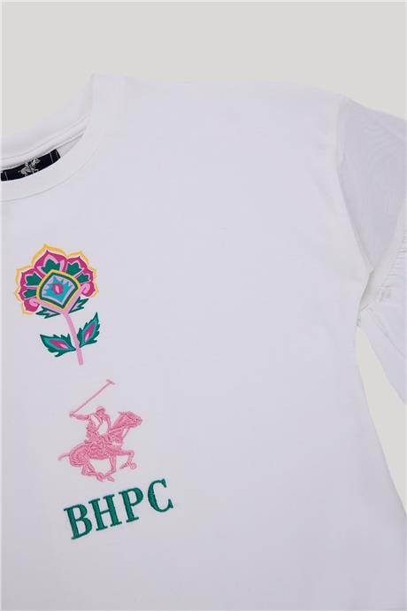 Beverly Hills Polo Club Kız Çocuk Beyaz T-Shirt