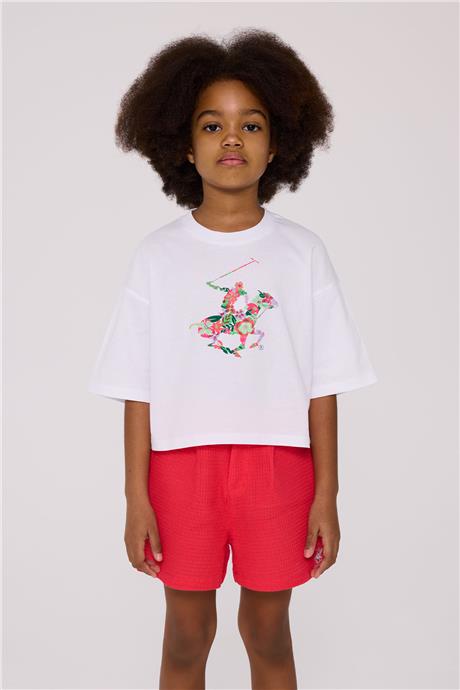 Beverly Hills Polo Club Kız Çocuk Beyaz TshirtBeverly Hills Polo Club Kız Çocuk Beyaz Tshirt