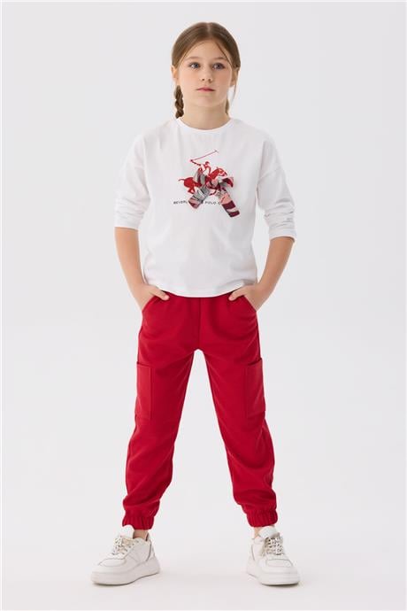 Beverly Hills Polo Club Kız Çocuk Beyaz T-Shirt