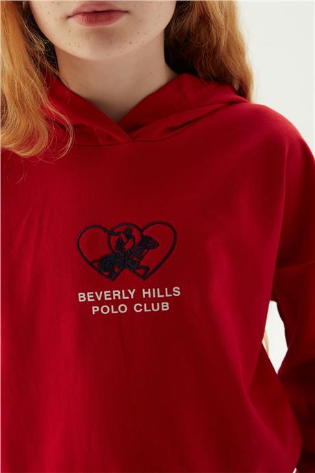 Beverly Hills Polo Club Kız Çocuk Bordo Sweatshirt