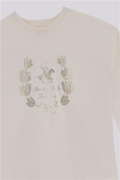 Beverly Hills Polo Club Kız Çocuk Ekru TshirtBeverly Hills Polo Club Kız Çocuk Ekru Tshirt