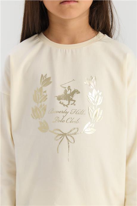 Beverly Hills Polo Club Kız Çocuk Ekru TshirtBeverly Hills Polo Club Kız Çocuk Ekru Tshirt