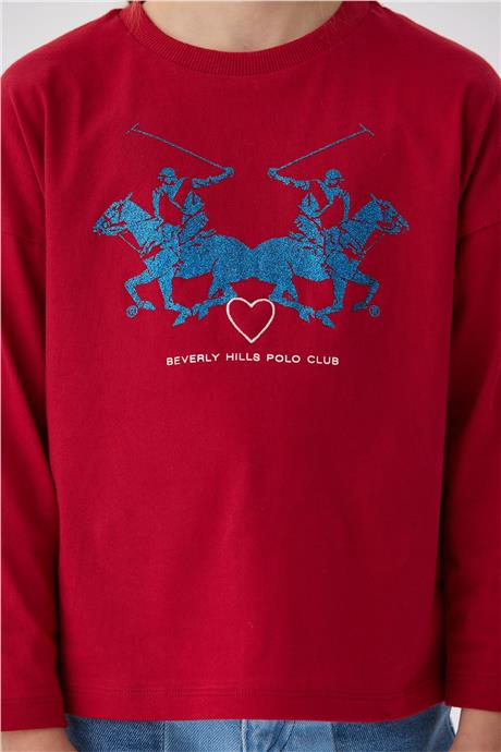 Beverly Hills Polo Club Kız Çocuk Kırmızı T-Shirt