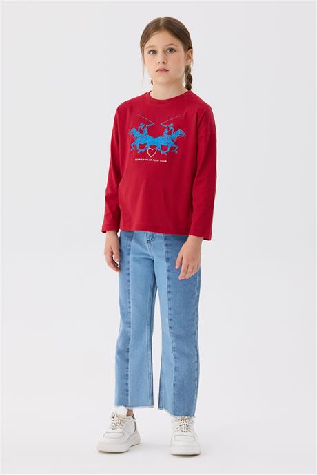 Beverly Hills Polo Club Kız Çocuk Kırmızı T-Shirt