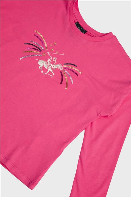 Beverly Hills Polo Club Kız Çocuk Pembe T-Shirt