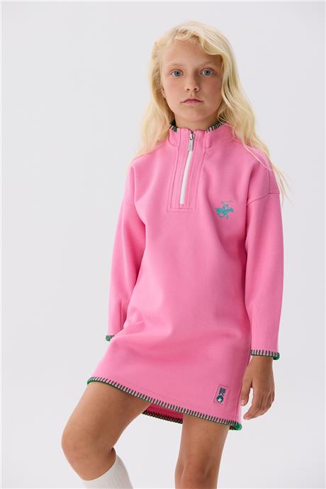 Beverly Hills Polo Club Kız Çocuk Pembe Elbise