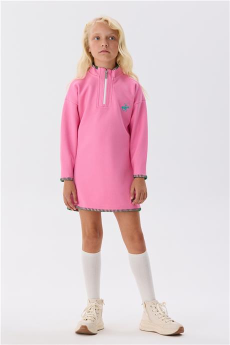 Beverly Hills Polo Club Kız Çocuk Pembe Elbise