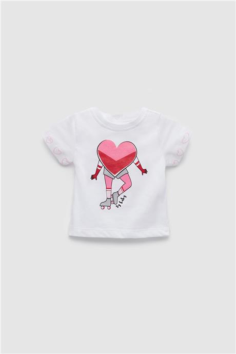 BG Baby Kız Bebek Beyaz T-Shirt