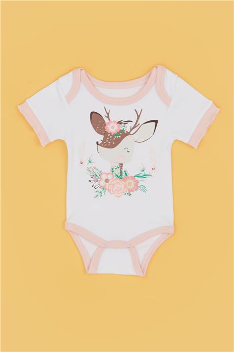 BG Baby Kız Bebek Desenli 3lü Body