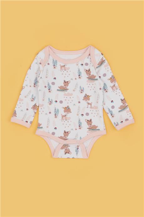 BG Baby Kız Bebek Desenli 3lü Body