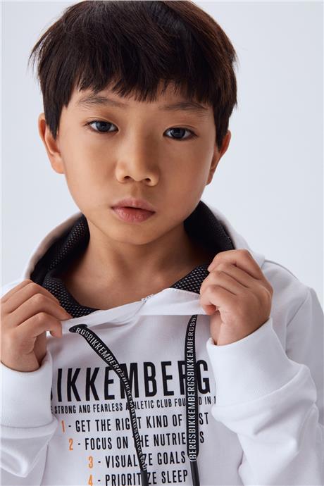 Bikkembergs Erkek Çocuk Beyaz Sweatshirt