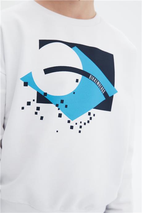 Bikkembergs Erkek Çocuk Beyaz Sweatshirt