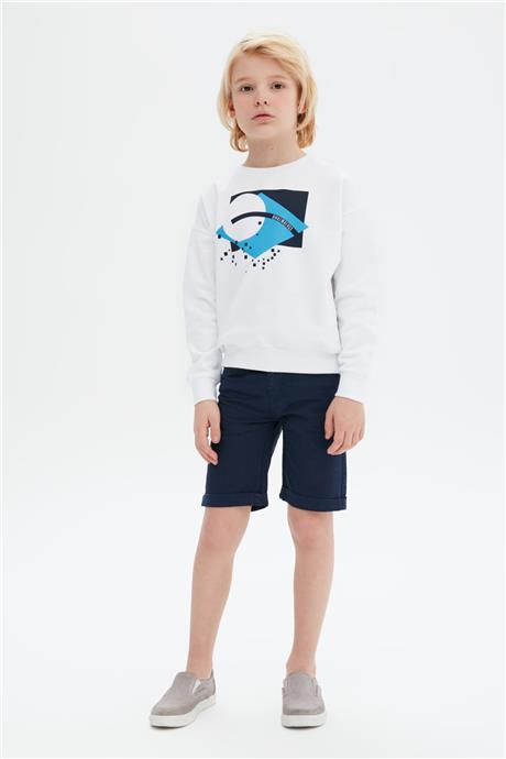 Bikkembergs Erkek Çocuk Beyaz Sweatshirt