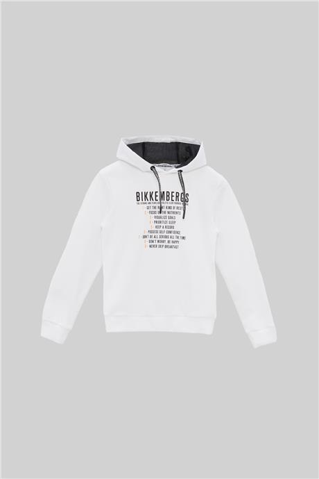 Bikkembergs Erkek Çocuk Beyaz Sweatshirt