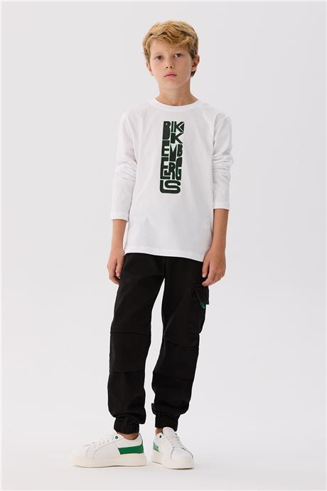Bikkembergs Erkek Çocuk Beyaz T-Shirt
