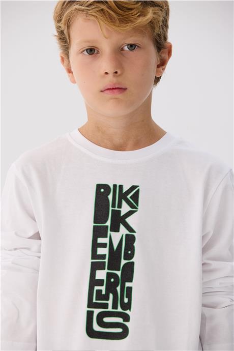 Bikkembergs Erkek Çocuk Beyaz T-Shirt