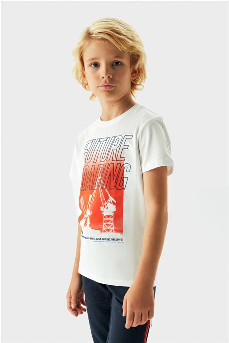 Bikkembergs Erkek Çocuk Beyaz T-Shirt