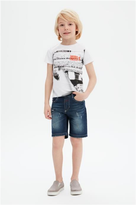 Bikkembergs Erkek Çocuk Beyaz T-Shirt
