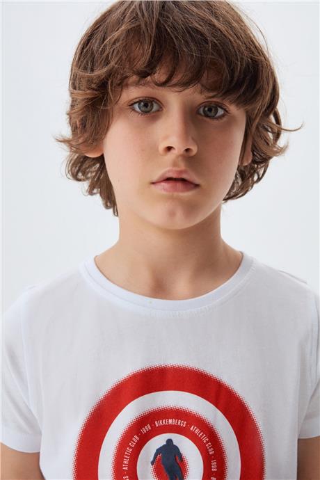 Bikkembergs Erkek Çocuk Beyaz T-Shirt