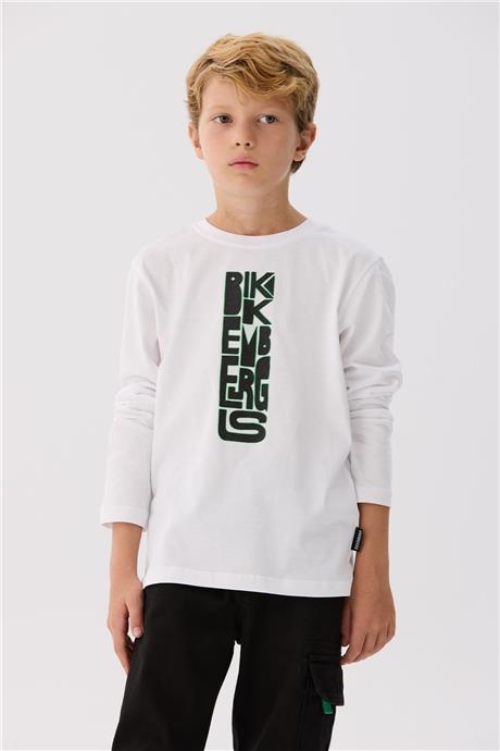 Bikkembergs Erkek Çocuk Beyaz T-Shirt