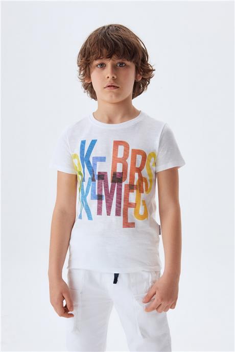 Bikkembergs Erkek Çocuk Beyaz T-Shirt