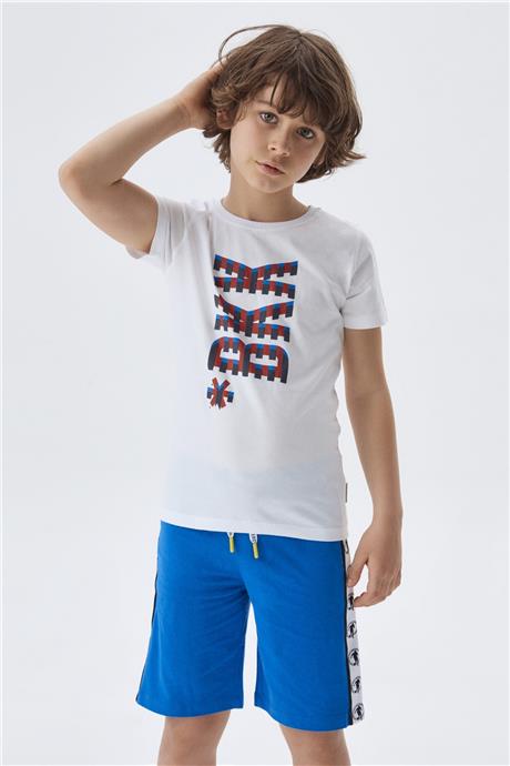 Bikkembergs Erkek Çocuk Beyaz T-Shirt
