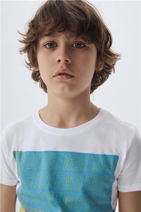 Bikkembergs Erkek Çocuk Beyaz T-Shirt