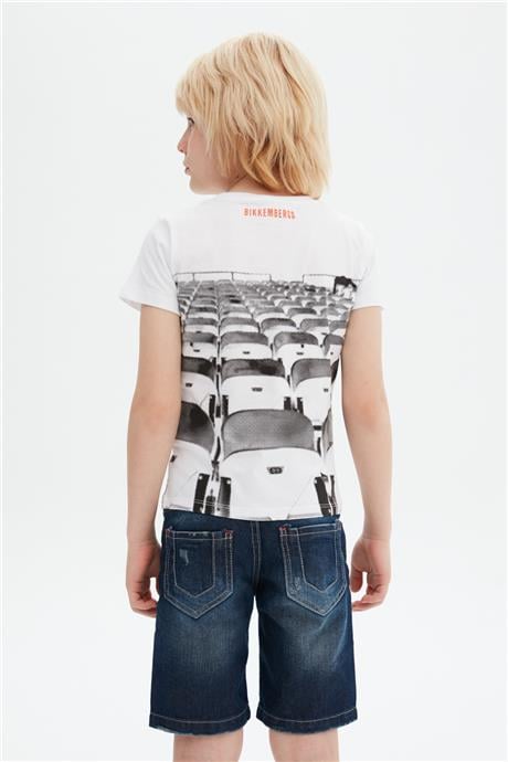 Bikkembergs Erkek Çocuk Beyaz T-Shirt