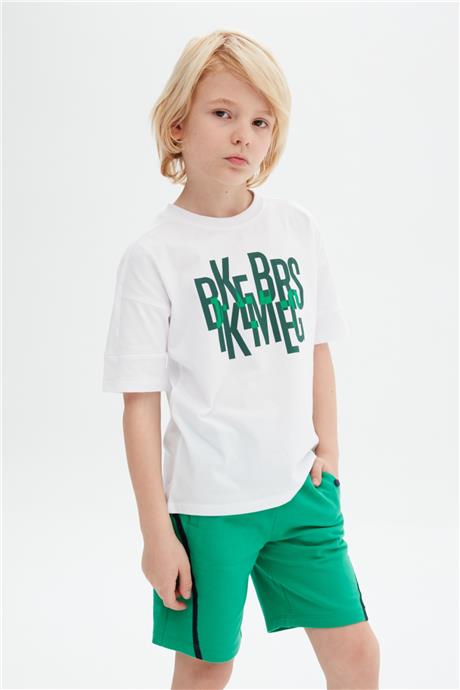 Bikkembergs Erkek Çocuk Beyaz T-Shirt